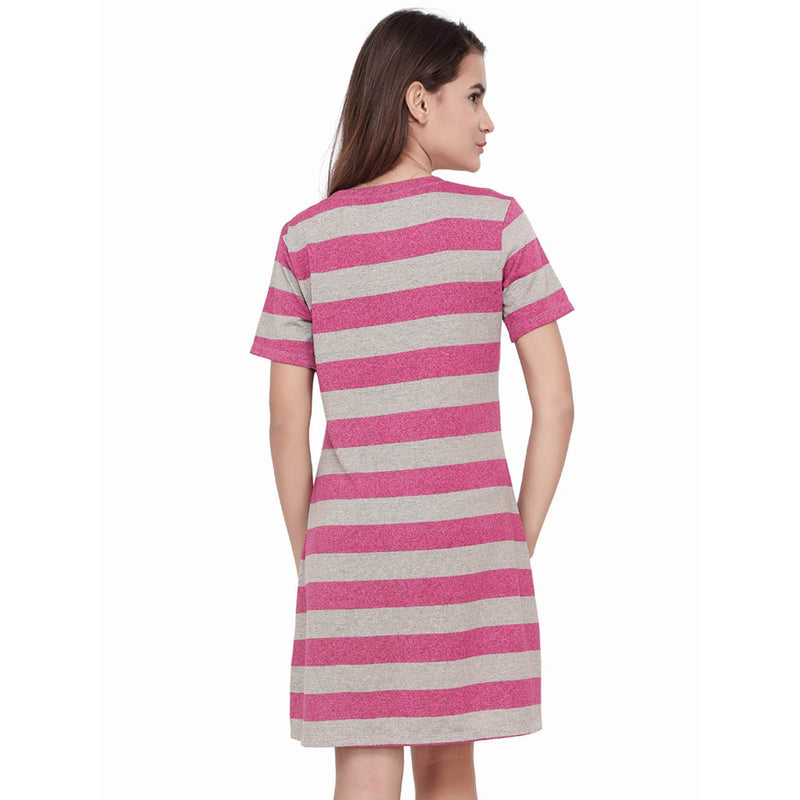 SOIE Woman - Half Sleeve Striped Sleepshirt - -for Women