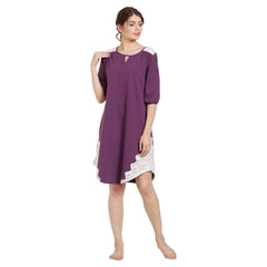 SOIE Woman - Laced Knee-Length Sleepshirt - -for Women