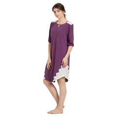 SOIE Woman - Laced Knee-Length Sleepshirt - -for Women