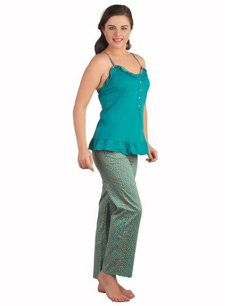 SOIE Woman - Spaghetti Top with Pyjama Set - -for Women