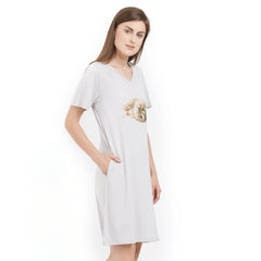 SOIE Woman - V Neck Printed Sleepshirt - -for Women
