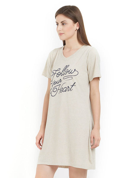 SOIE Woman - V Neck Printed Sleepshirt - -for Women