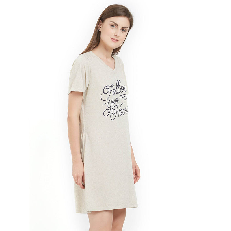SOIE Woman - V Neck Printed Sleepshirt - -for Women