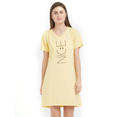 SOIE Woman - V Neck Printed Sleepshirt - -for Women