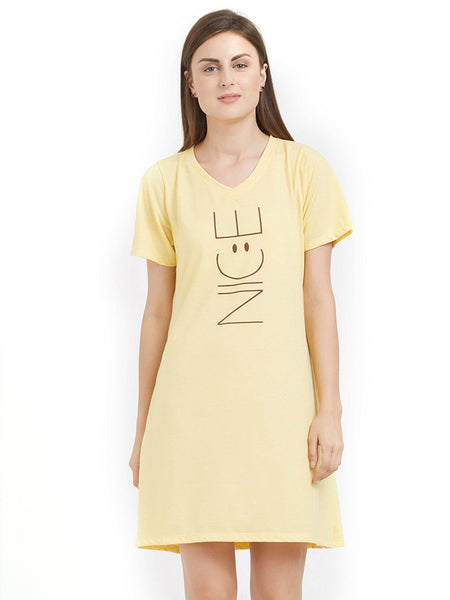 SOIE Woman - V Neck Printed Sleepshirt - -for Women