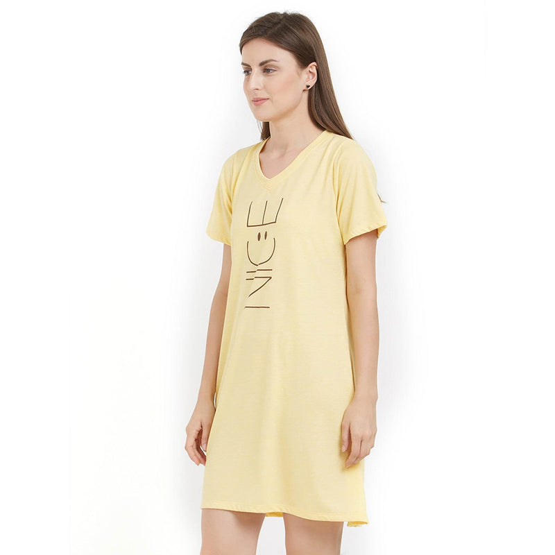 SOIE Woman - V Neck Printed Sleepshirt - -for Women