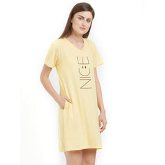 SOIE Woman - V Neck Printed Sleepshirt - -for Women
