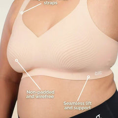 Set - Nude Wave Bra and Black Shaper Underwear