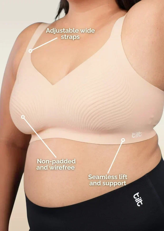 Set - Nude Wave Bra and Black Shaper Underwear