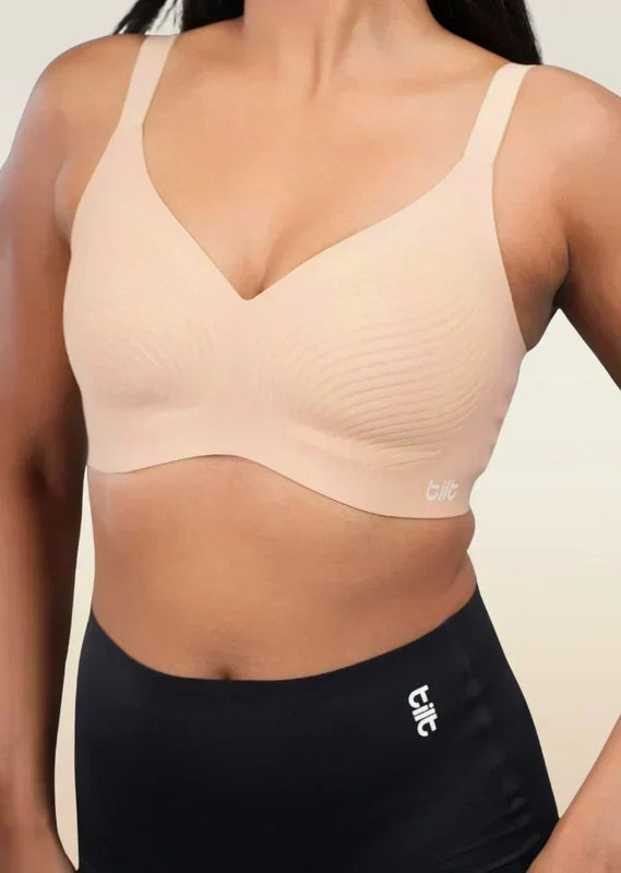 Set - Nude Wave Bra and Black Shaper Underwear