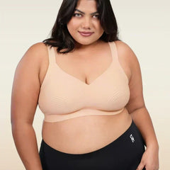 Set - Nude Wave Bra and Black Shaper Underwear
