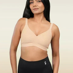 Set - Nude Wave Bra and Black Shaper Underwear