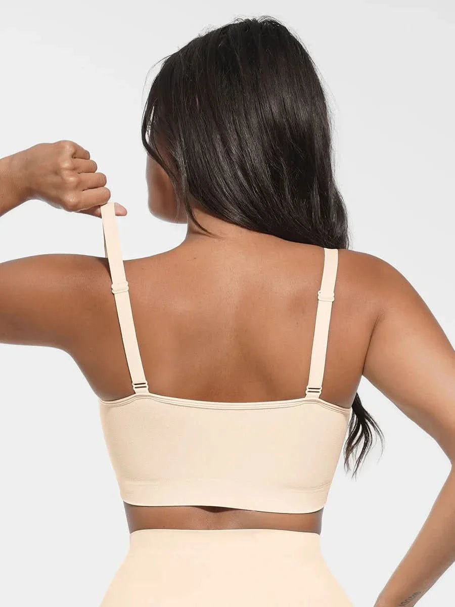 Seamless Non-Padded Scoop Neck Bra and Tummy control brief set