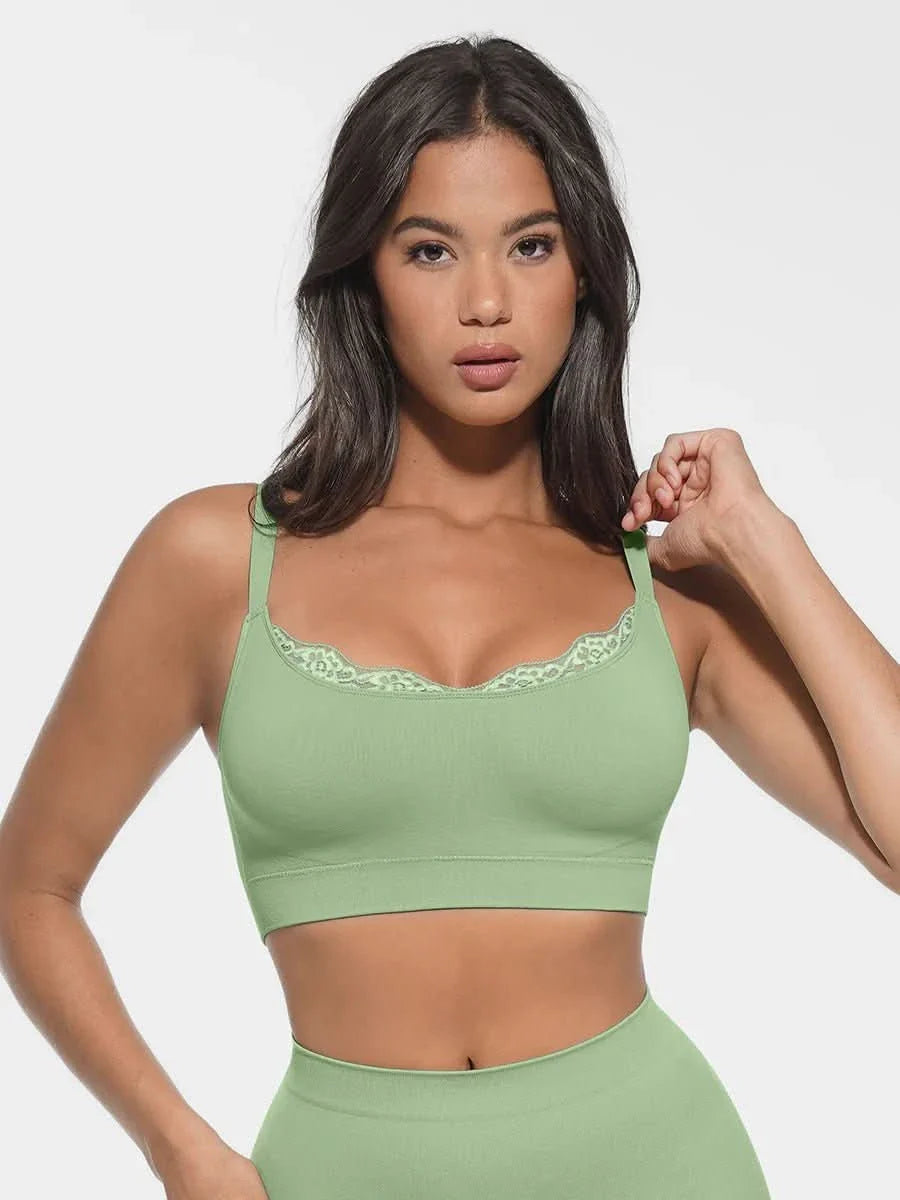Seamless Non-Padded Scoop Neck Bra and Tummy control brief set
