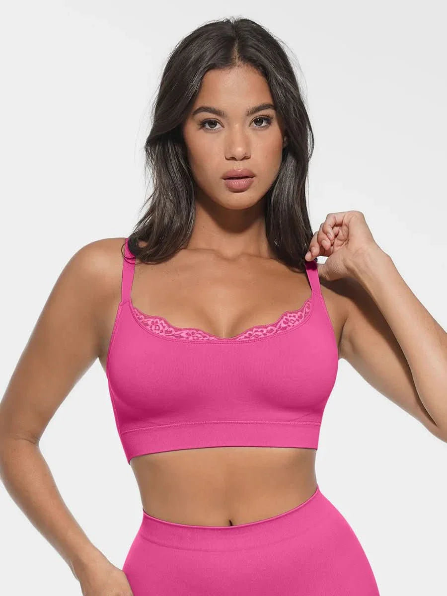 Seamless Non-Padded Scoop Neck Bra and Tummy control brief set