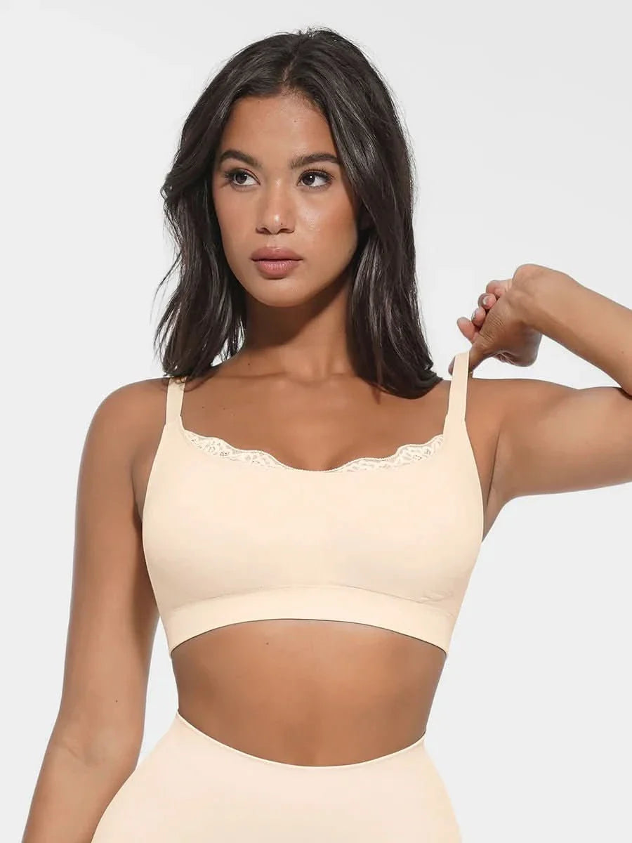 Seamless Non-Padded Scoop Neck Bra and Tummy control brief set