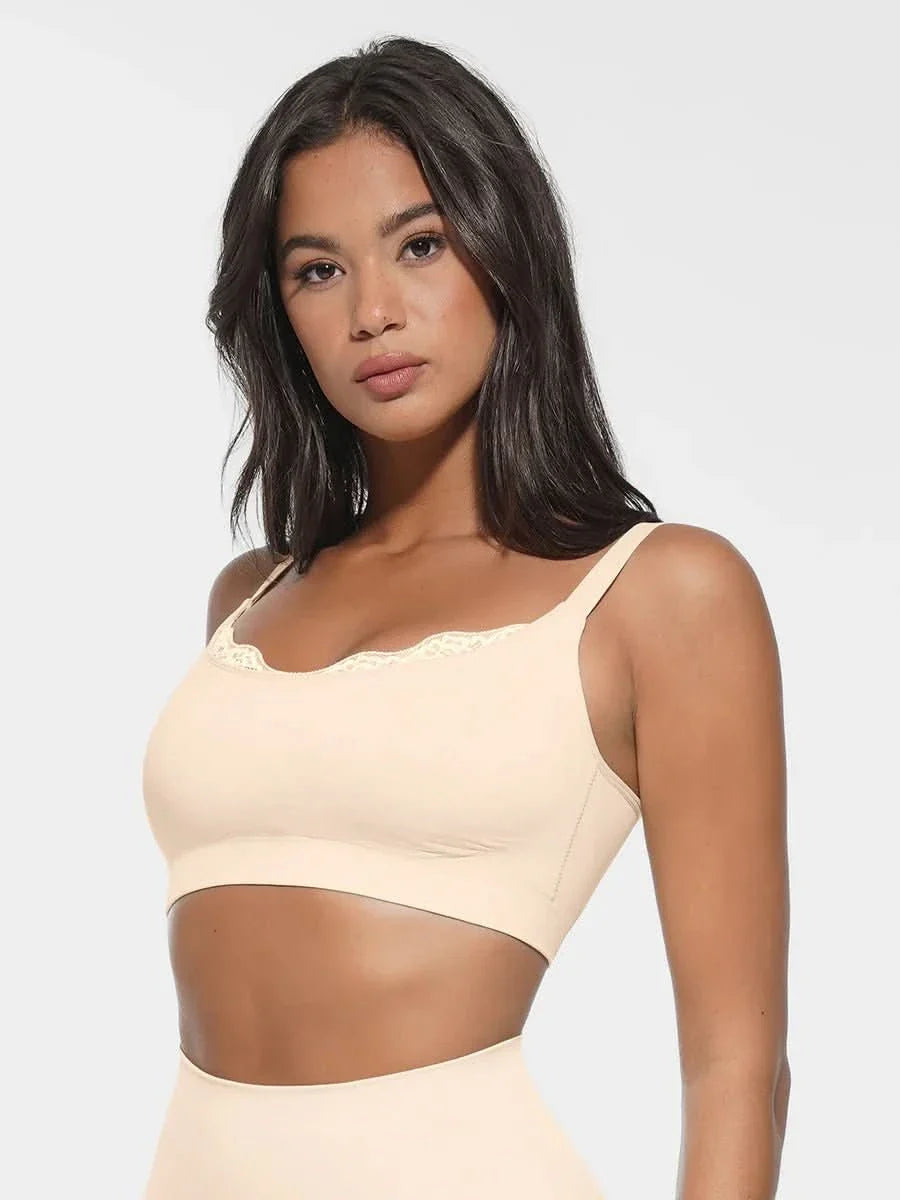 Seamless Non-Padded Scoop Neck Bra and Tummy control brief set