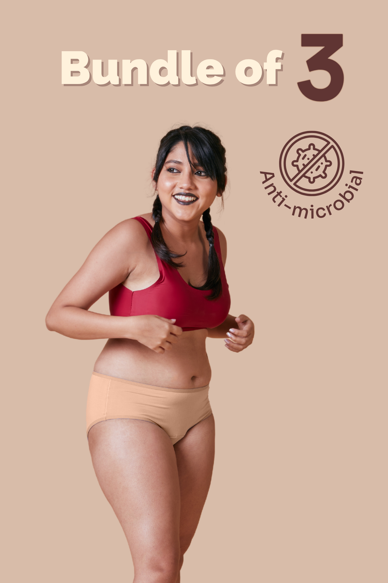 Latte Modal Fabric Underwear Bundle of 3 | Anti-Microbial Underwear for Women | Tilt Intimates