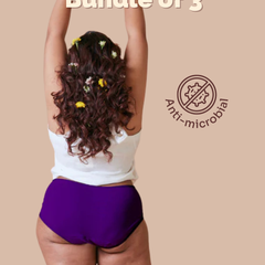 Merlot Purple Modal Fabric Underwear Bundle of 3 | Anti-Microbial Underwear for Women | Tilt Intimates
