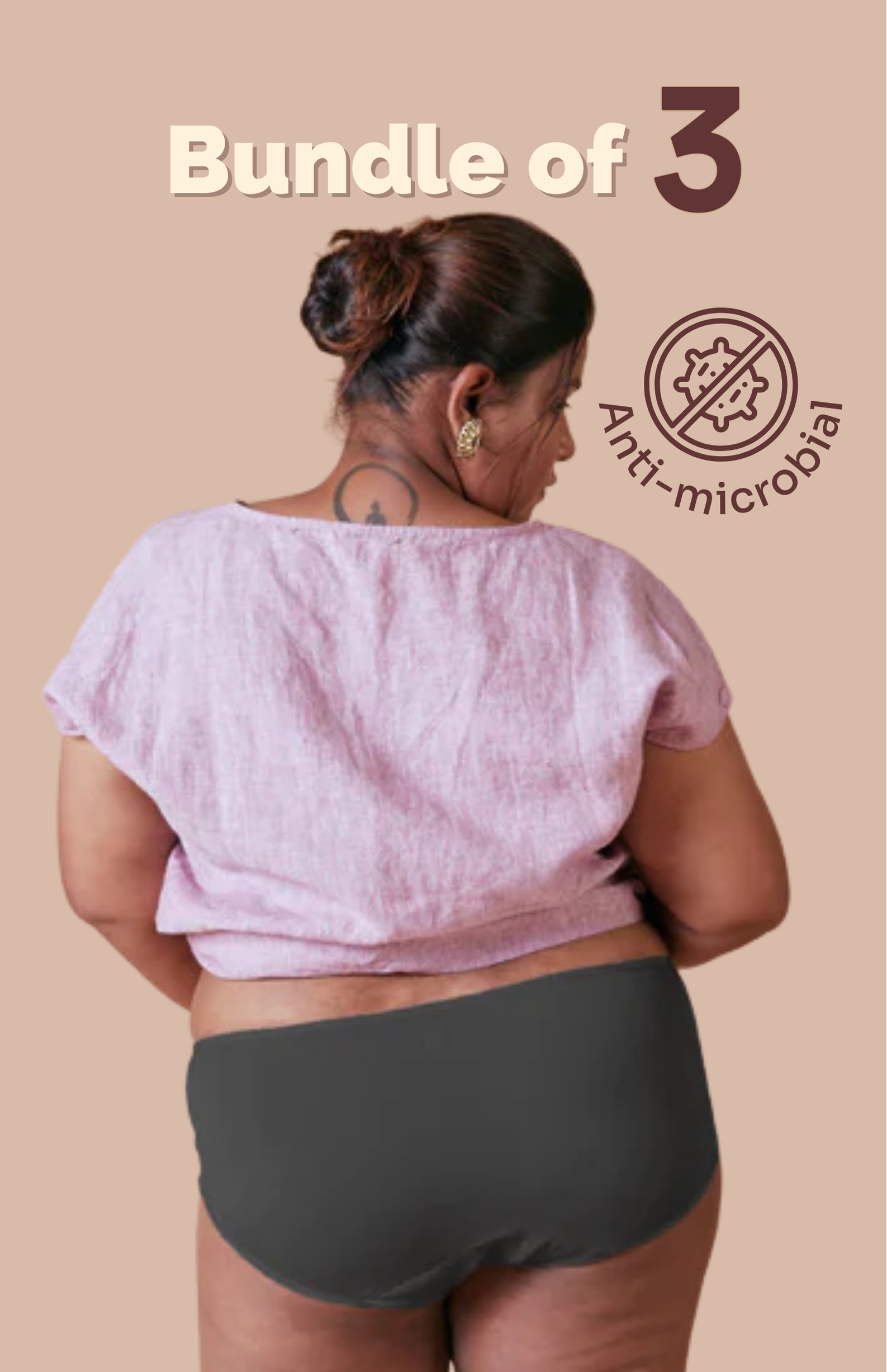 Pepper Grey Modal Fabric Underwear Bundle of 3 | Anti-Microbial Underwear for Women | Tilt Intimates