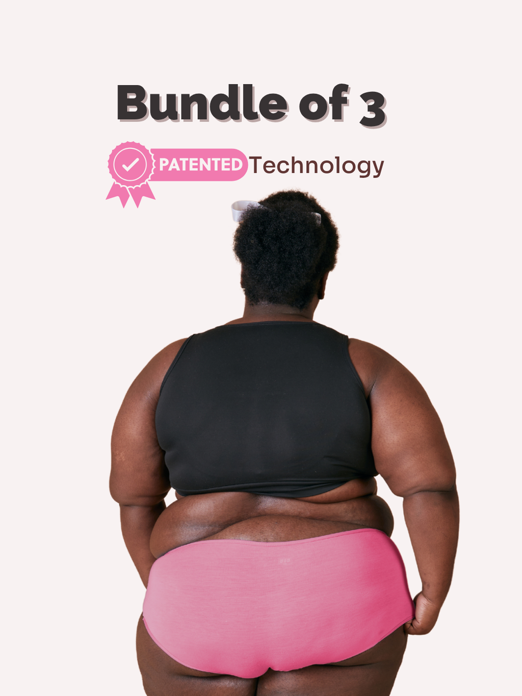 Bubble Pink Modal Fabric Underwear Bundle of 3 | Plus Size Underwear | Tilt Intimates