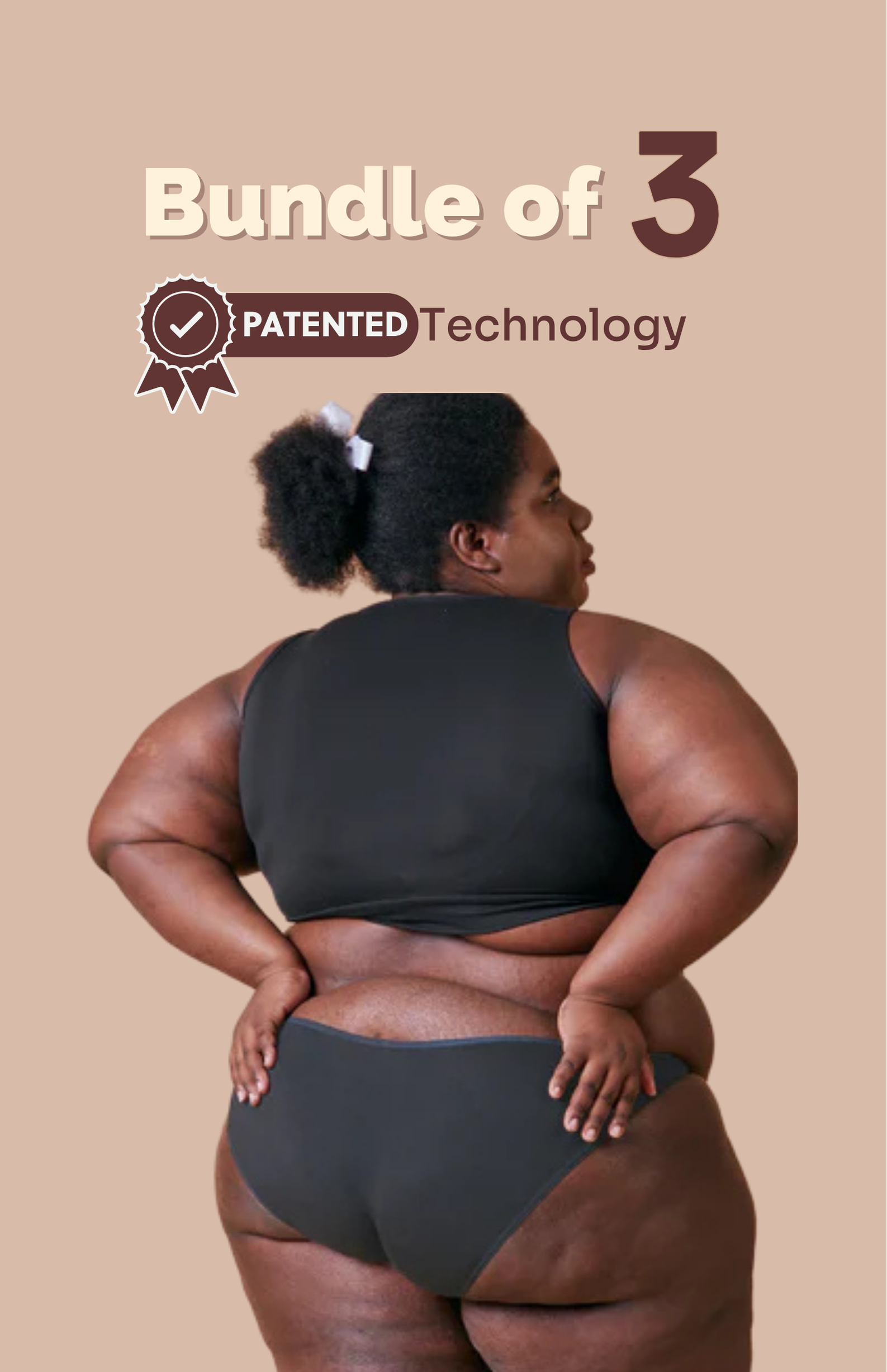 Pepper Grey Modal Fabric Underwear Bundle of 3 | Anti-Microbial Plus Size Underwear for Women | Tilt Intimates