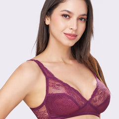 Emma |  Double Layered Non Wired Medium Coverage Breathable Lace Bra