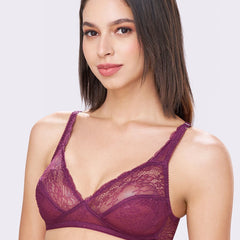 Emma |  Double Layered Non Wired Medium Coverage Breathable Lace Bra