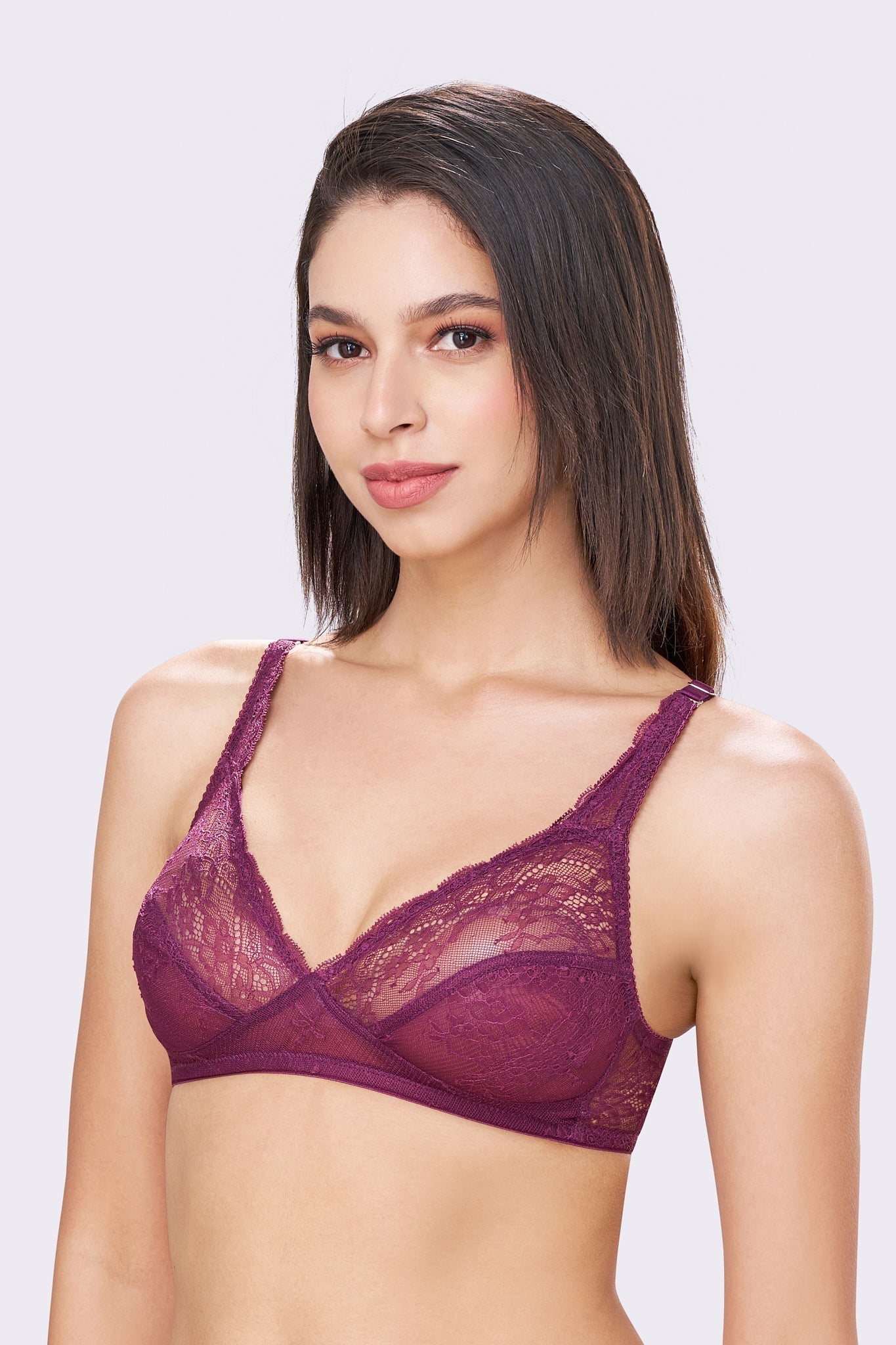 Emma |  Double Layered Non Wired Medium Coverage Breathable Lace Bra