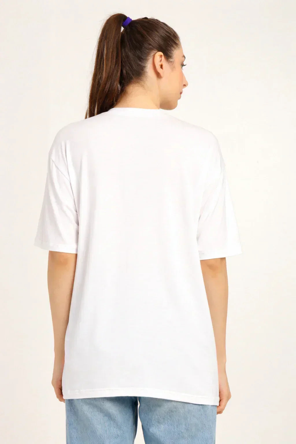 Women Oversized Bamboo Plain T-Shirt – Soft, Breathable & Sustainable Fit | White