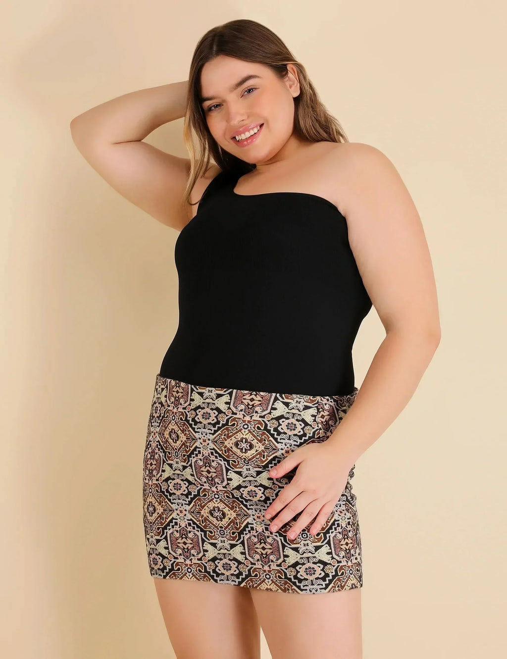One Shoulder Waist Sculpting Tummy Control seamless shapewear bodysuit