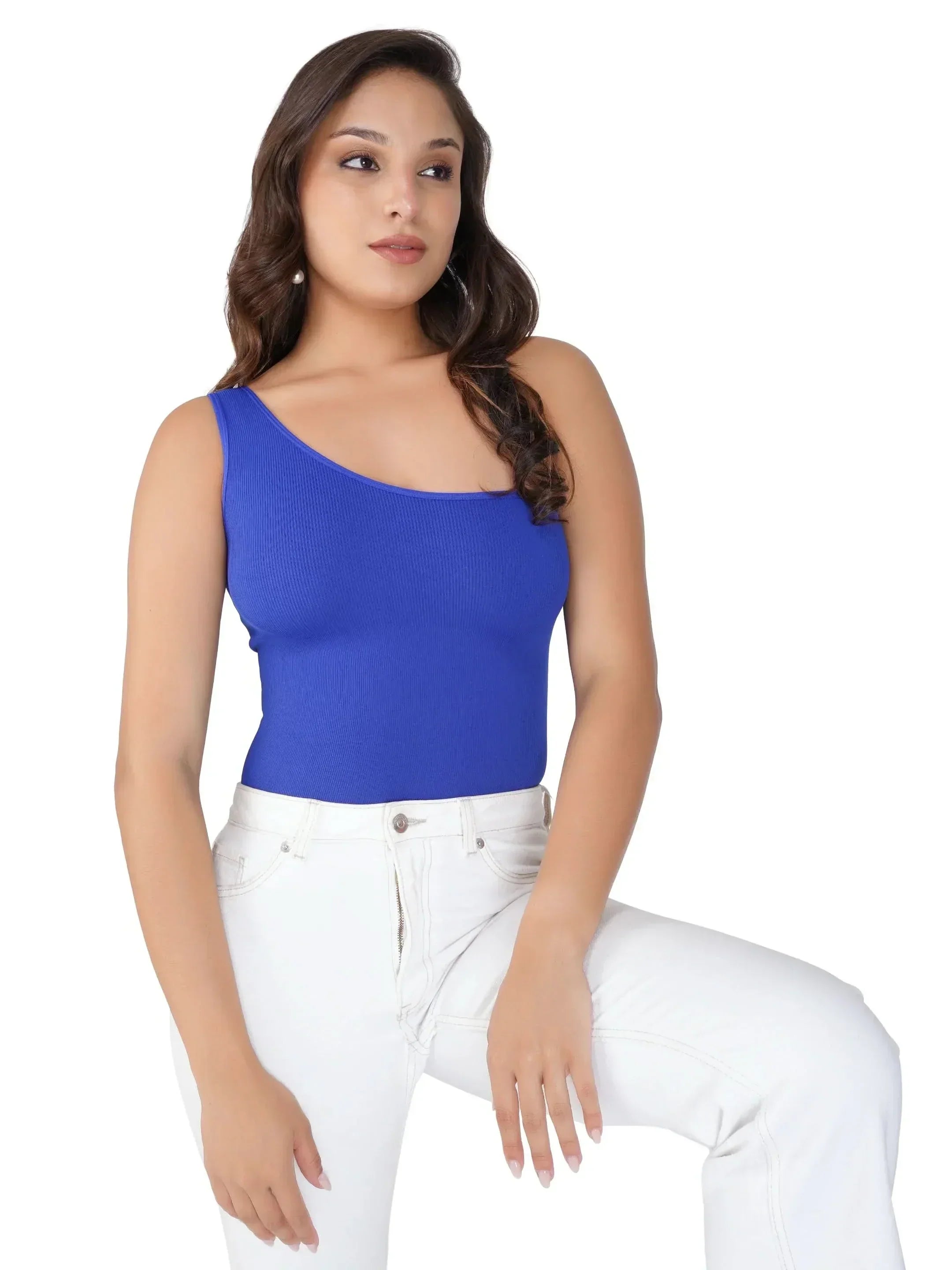One Shoulder Waist Sculpting Tummy Control seamless shapewear bodysuit