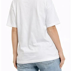 Bamboo Fabric Oversize Printed T-Shirt for Women – Ultra Soft | Breathable | Sustainable Style | White