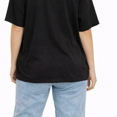 Bamboo Fabric Women Oversize Printed T-Shirt – Ultra Soft | Breathable | Sustainable Style | Black