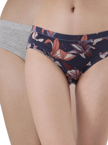 SOIE Woman - Mid Rise Stretch Cotton Seamless Full Coverage Shorty Panty (Pack of 2) - Panty -for Women