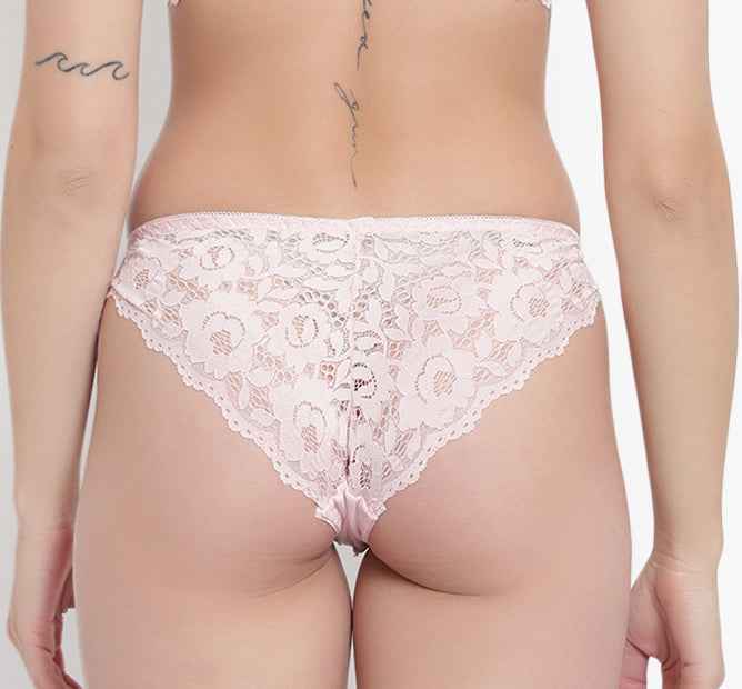 Set Of 3 Black, Maroon & Peach Mid-Rise Net Self Design Panties Bikini Briefs