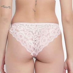 Set Of 3 Purple, Peach & Grey Mid-Rise Net Self Design Panties Bikini Briefs