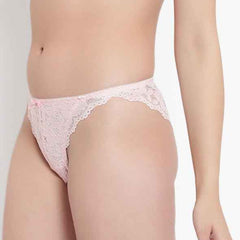 Set Of 3 Purple, Peach & Grey Mid-Rise Net Self Design Panties Bikini Briefs