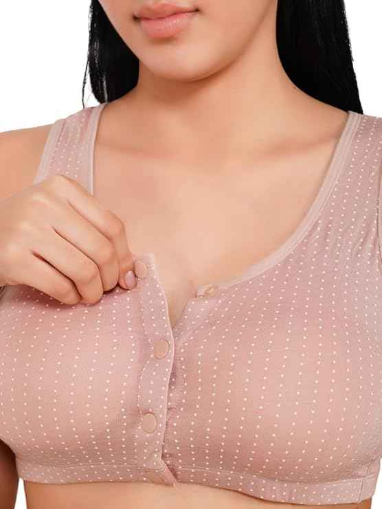 Plus Size Breastfeeding Pregnancy Seamless Front Buttons Bra