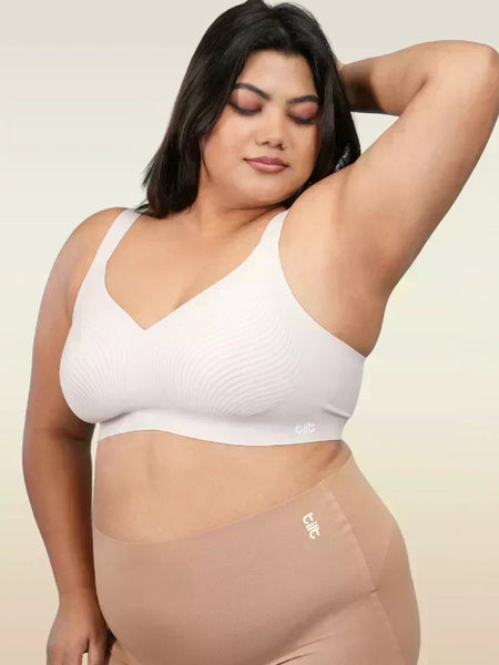 Set - Blush Wave Bra and Beige Shaper Underwear