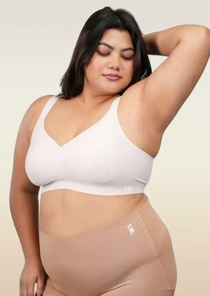 Set - Blush Wave Bra and Beige Shaper Underwear