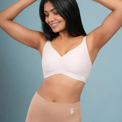 Set - Blush Wave Bra and Beige Shaper Underwear