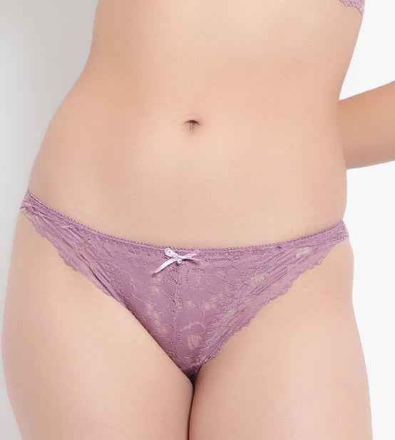Set Of 3 Green, Purple & Grey Mid-Rise Net Self Design Panties Bikini Briefs