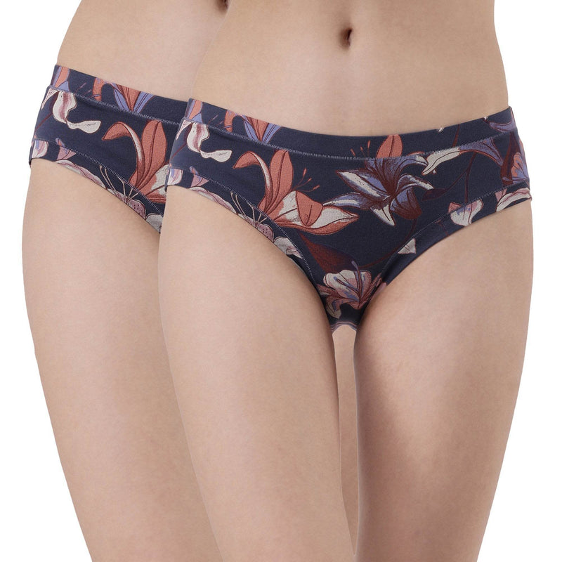 SOIE Woman - Mid Rise Stretch Cotton Seamless Full Coverage Shorty Panty (Pack of 2) - Panty -for Women