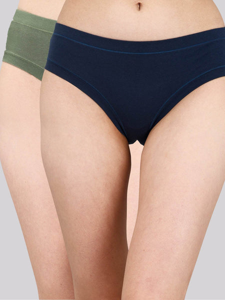 SOIE Woman - Mid Rise Stretch Cotton Seamless Full Coverage Shorty Panty (Pack of 2) - Panty -for Women