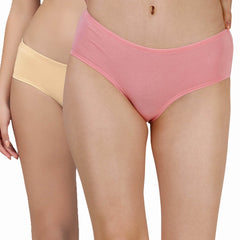 SOIE Woman - High Coverage Mid Rise Solid Cotton Brief Panty Combo (Pack of 2) - Panty -for Women