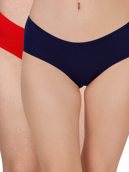 SOIE Woman - High Coverage Mid Rise Solid Cotton Brief Panty Combo (Pack of 2) - Panty -for Women