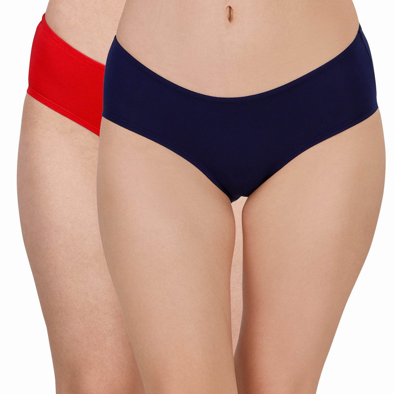 SOIE Woman - High Coverage Mid Rise Solid Cotton Brief Panty Combo (Pack of 2) - Panty -for Women