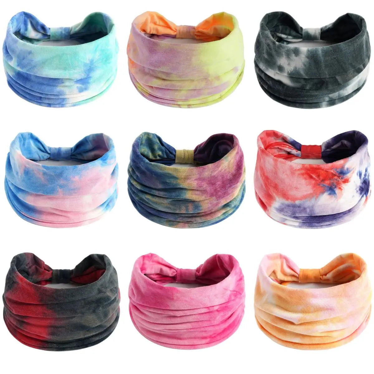 2026 Special Sale - Pack of 9 Tie Dye Hairbands : Limited Edition