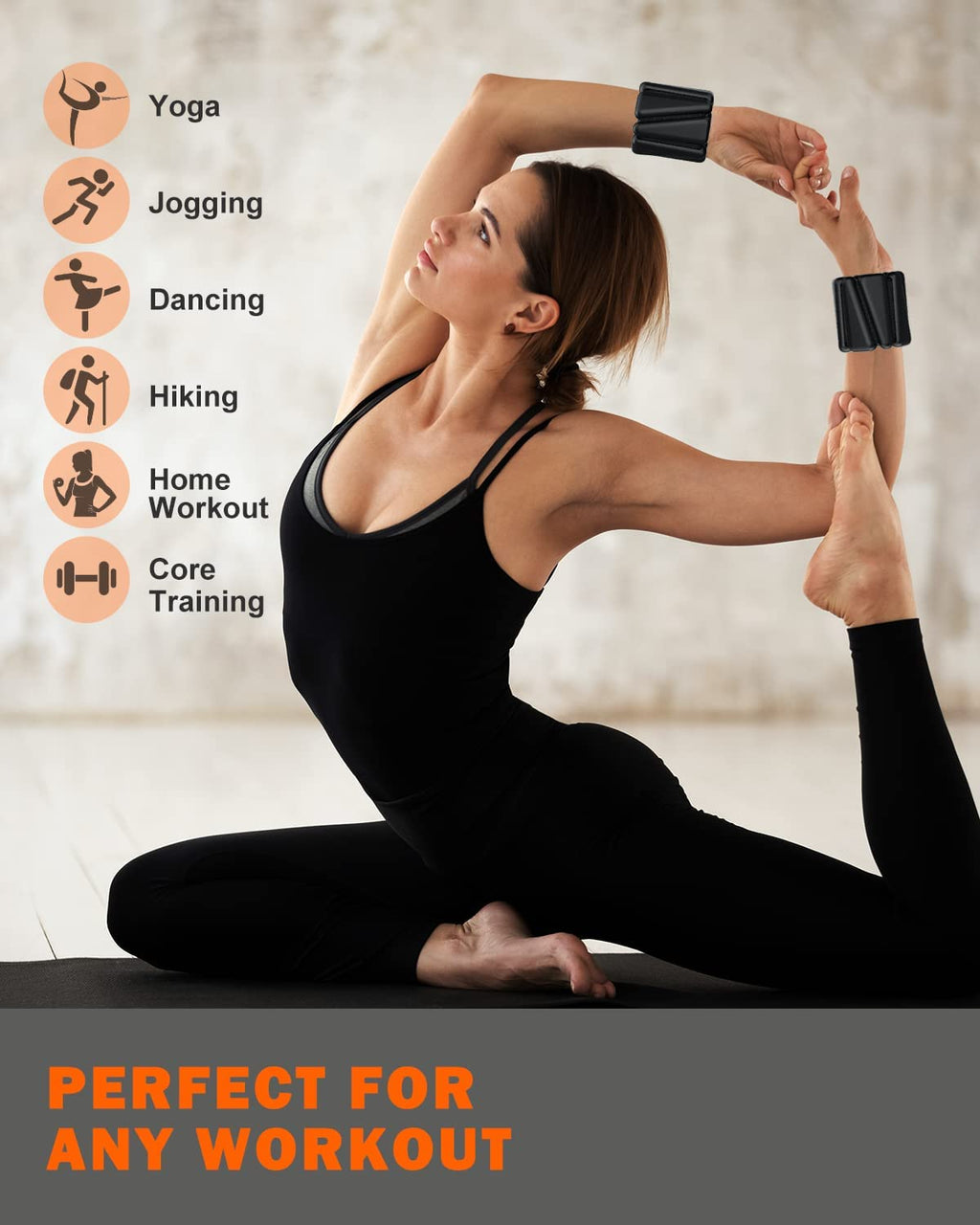 Wrist Weights (1lbs x 2) : Black